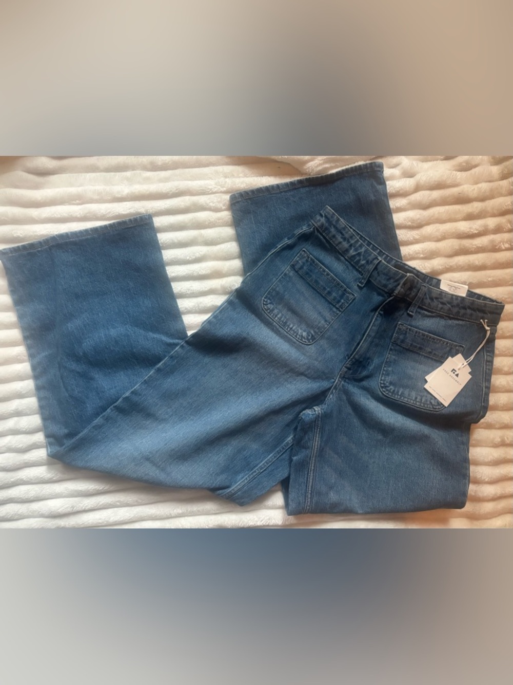 Wide Leg Blue Denim Jeans for Women